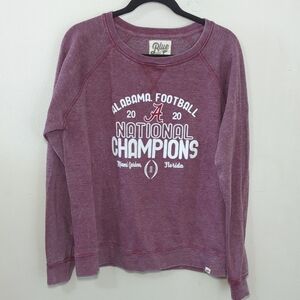Blue 84 Alabama Crimson Tide Sweatshirt Red White National Champions Women's L